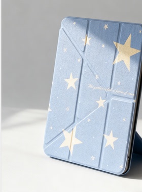 ins简约Y+3搭扣牛仔蓝色星星2025适用苹果ipad第10代保护套789pro全包亚克力硬平板壳air45防摔十磁吸女3个性