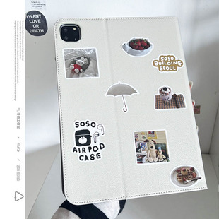 【皮质书本式】 居家漫游适用苹果平板2025ipadmini壳磁吸笔第八九十代36789air4保护套pro11代简约ins猫可爱