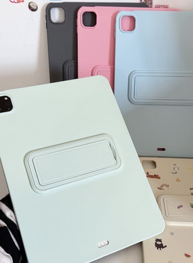 马卡龙色系磨砂支架ipad壳适用苹果三星华为2025pro保护套TPU平板Air3467第十代小红米Matepad女S软89A1简约