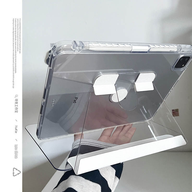 360度旋转透明亚克力苹果适用苹果2025平板保护套ipadAir7第十代10.9寸3468代防摔pro壳硬女11代带笔槽亚克力