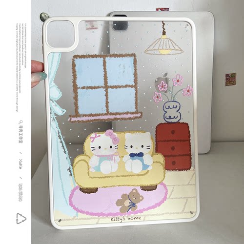 kitty和丹尼尔单面亚克力可磁吸笔苹果原创适用苹果2025平板保护套ipadAir7第十代10.9寸3468代防摔pro壳硬女
