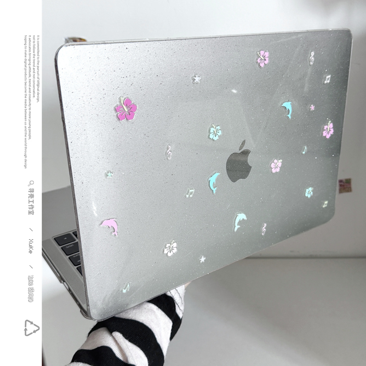 海豚布丁果冻2026款适用macbookair保护壳13.6寸m4苹果macbookpro套15笔记本电脑14寸6键盘膜air透明8硬9可爱