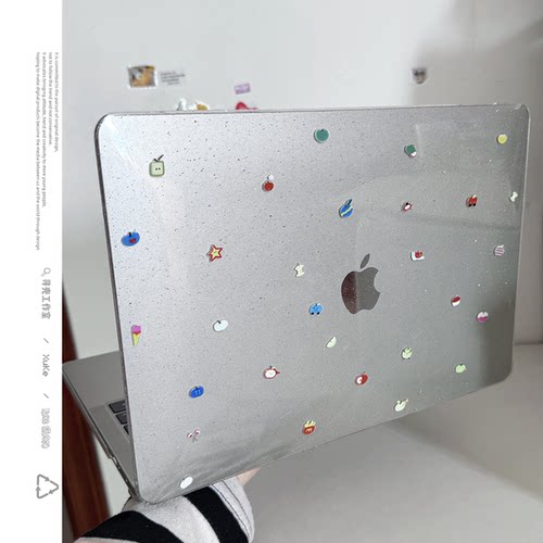 ins韩风彩色苹果025款适用macbookair保护壳13.6寸m4/macbookpro套15笔记本电脑14寸16键盘膜air透明简约可爱