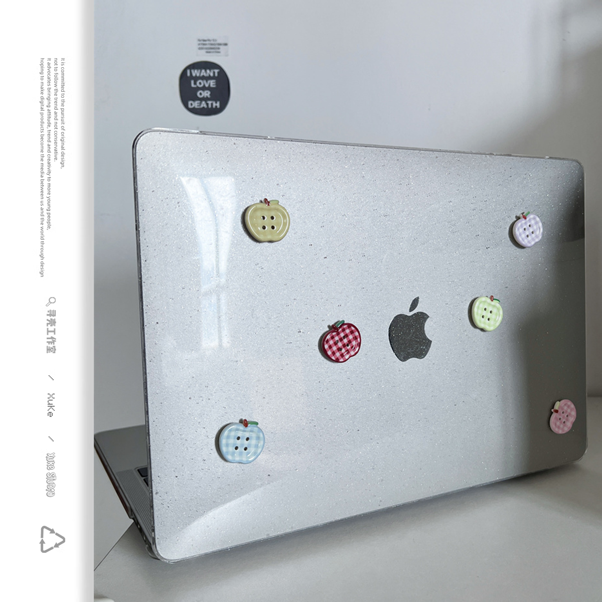 ins彩色格纹纽扣电脑壳适用苹果macbookair保护壳2025款笔记本M432电脑pro套macpro14寸透明膜配件16高级感女