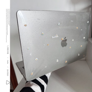 泡泡金鱼2025款适用macbookair保护壳13.6寸m4苹果macbookpro套15笔记本电脑14寸6键盘膜air透明少女8硬9可爱