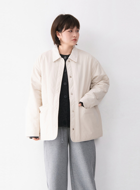 工厂清货！棉质翻领拼接大口袋夹棉棉衣女日系休闲百搭文艺风棉服