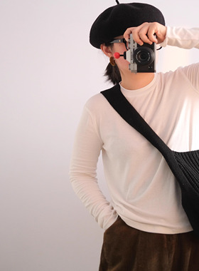 秋冬简约圆领长袖打底衫女纯色百搭柔软亲肤弹力显瘦T恤上衣新