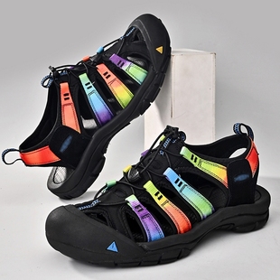 出口美国凉鞋男洞洞鞋夏季外穿防滑涉水凉鞋男包头运动沙滩鞋大码