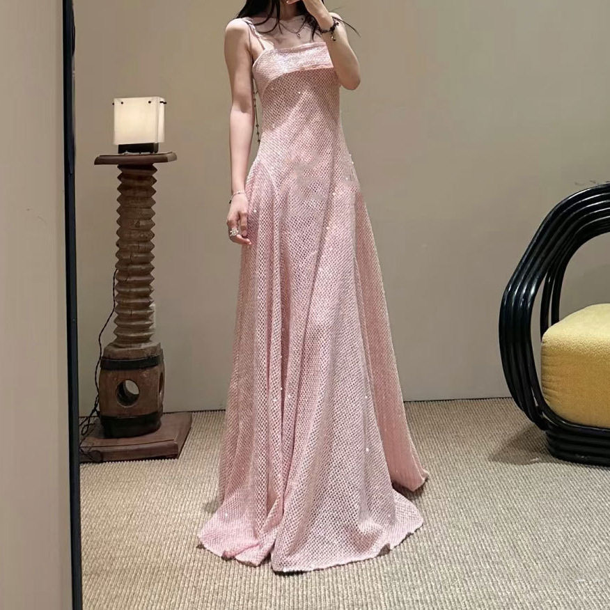 法式纯欲风重工亮片礼服度假风仙女连衣裙甜美女夏高质感富家千金