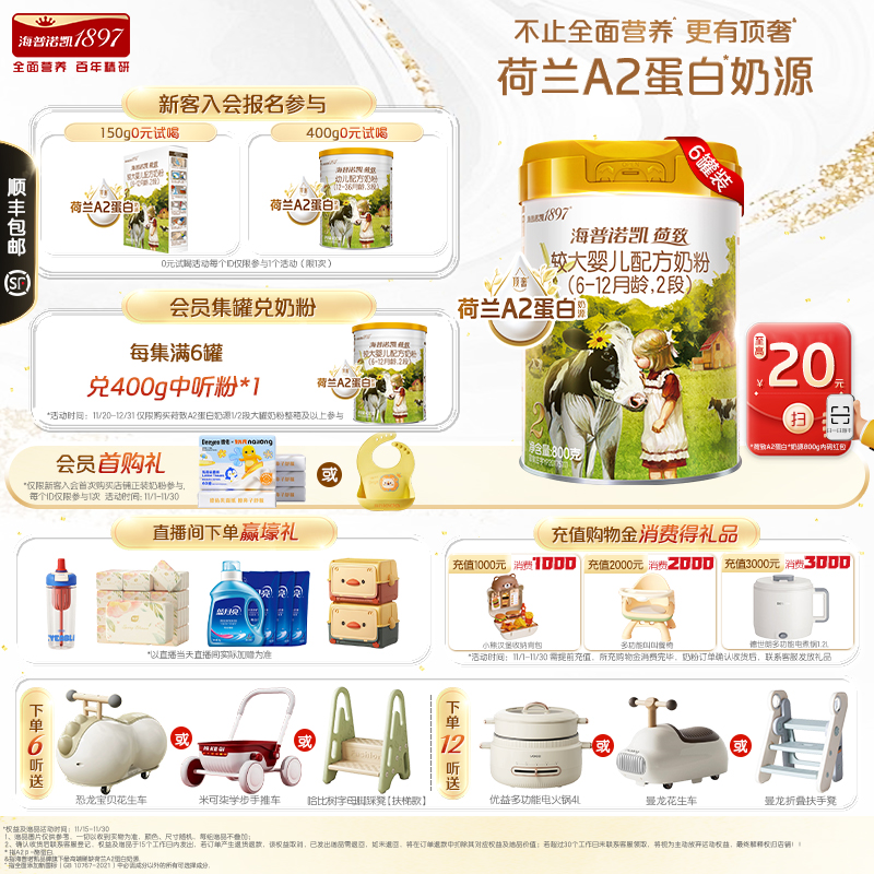 荷致A2蛋白版2段较大婴儿奶粉