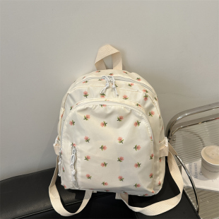 旅行书包ins大学生简约双肩包韩版 百搭大容量初中休闲背包尼龙包