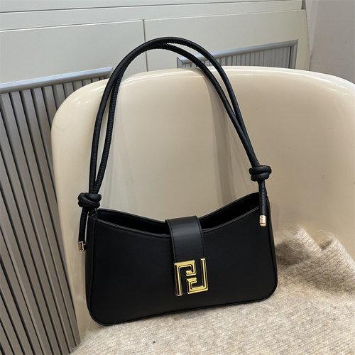 百搭复古法棍包单肩手提包包女