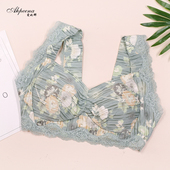 爱比娜无痕全罩杯印花文胸无钢圈调整型收副乳薄款 胸罩DK199