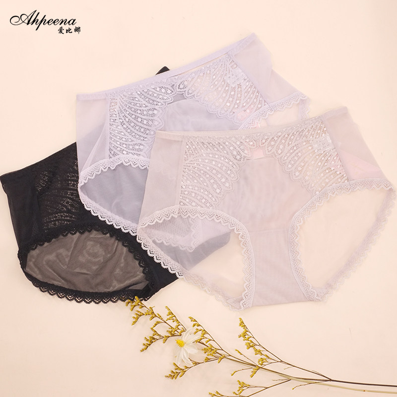 爱比娜性感蕾丝中高腰网纱薄款夏季无痕透气舒适全包臀三角短裤女,女士内衣/男士内衣/家居服,女三角裤,淘宝优惠券,粉丝福利购,淘宝优惠卷