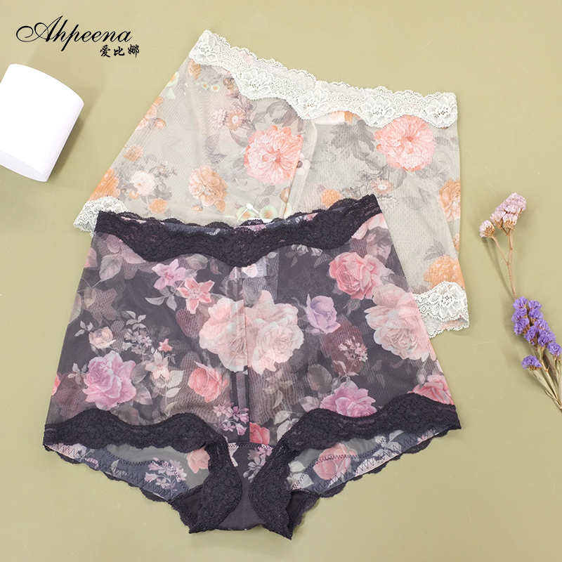 爱比娜网纱女无痕平角舒适内裤