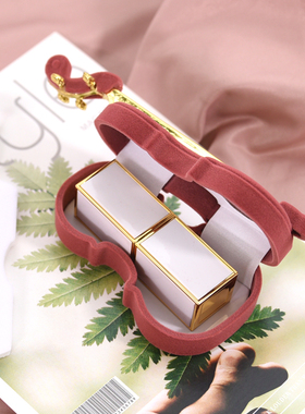 包邮小提琴首饰盒 大红色项链盒 戒指盒口红盒生日礼物耳环展示