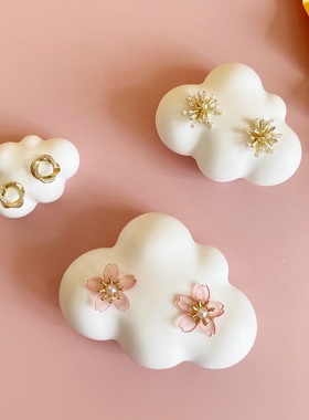 白色云朵耳钉架珠宝首饰陈列道具欧式饰品架公主耳环展示架耳钉板