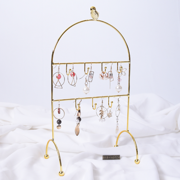 贝衡耳环架小鸟饰品架包邮项链耳线手链展示架金色柜台饰品陈列