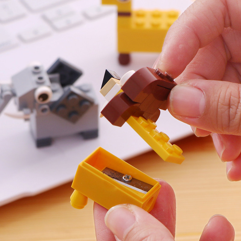 可爱卡通积木卷笔刀 可组装儿童 diy可组装儿童铅笔刀 削笔刀