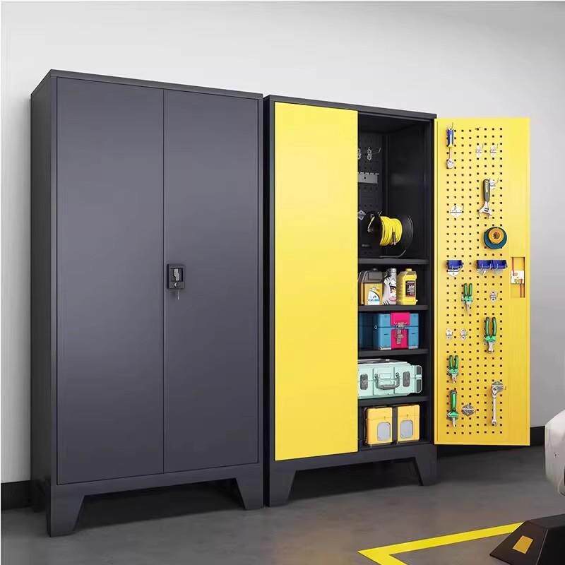 地下车库铁皮带锁抽屉储物柜站脚重型工具柜工厂车间多功能收纳柜