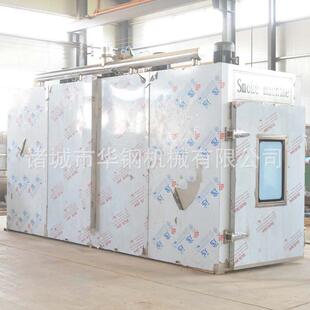 供应1000型两门四车烟熏炉设备大型l腊肉加工熏烟机环保烟熏炉