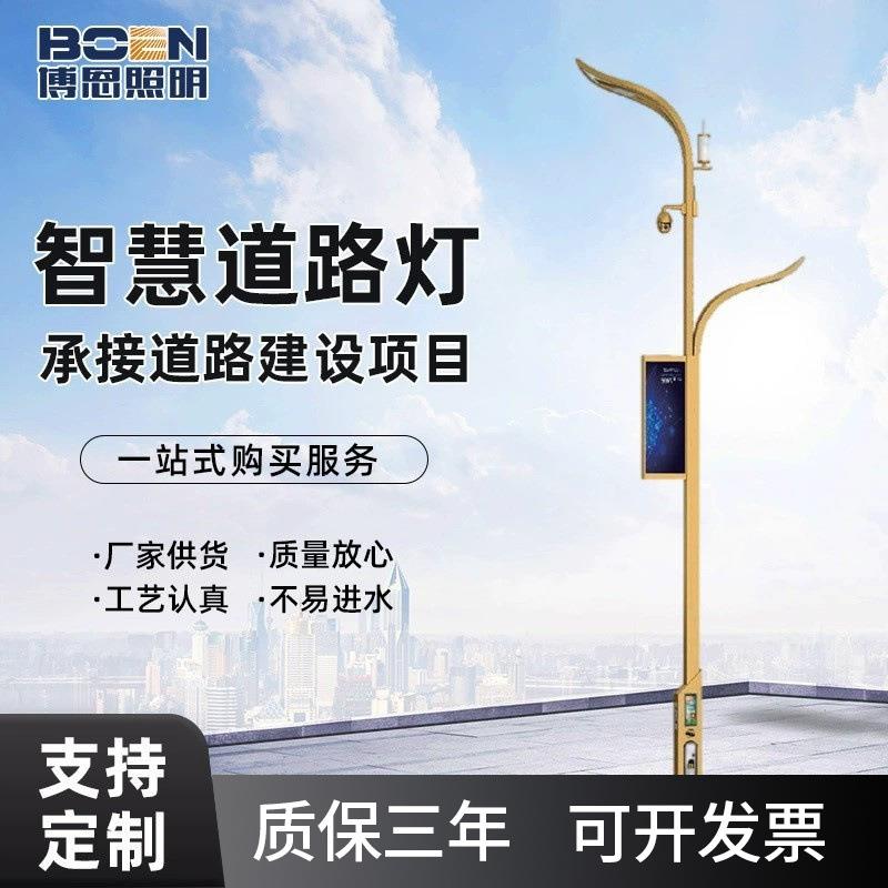 新农村建设智慧路灯双臂多杆合一综合杆多功能wifi显示屏智慧路灯