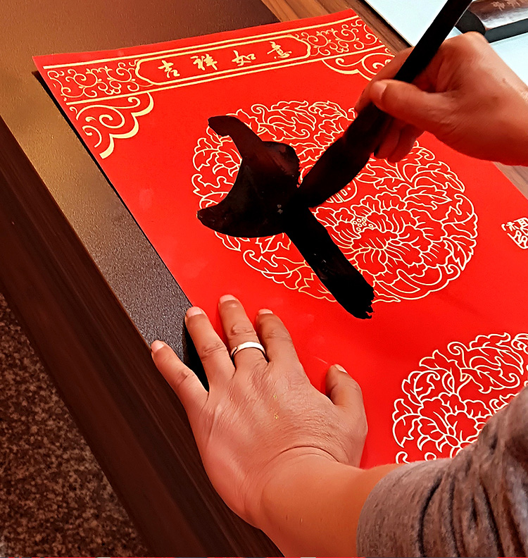 2025手写对联纸万年红加厚铜版手写空白春联纸印金春联书法红对联