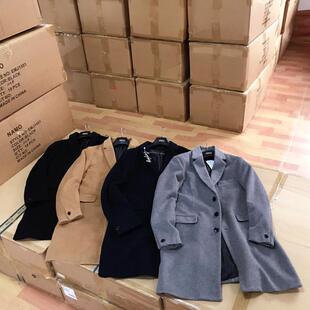 出口日本今年秋冬新款！日版切斯特羊毛大衣修身显瘦男中长款外套
