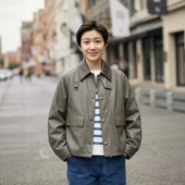 赔本抛售 小羊皮男女通穿真皮衣 超短款 渔猎英式 工装