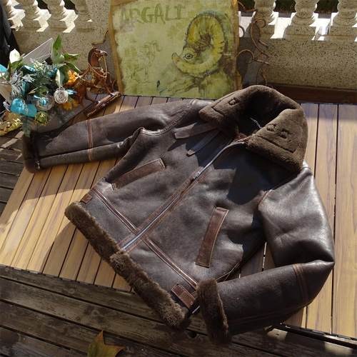 【代工外贸原版】原生态羊皮毛一体真皮皮衣