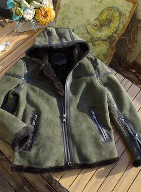 颜色太高奢【3631刀出美连帽款】土耳其进口绒面原生态羊皮毛一体