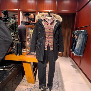 连帽派克大衣真皮衣男女 RL真毛领中长款 26春新 磨砂绒面牛皮