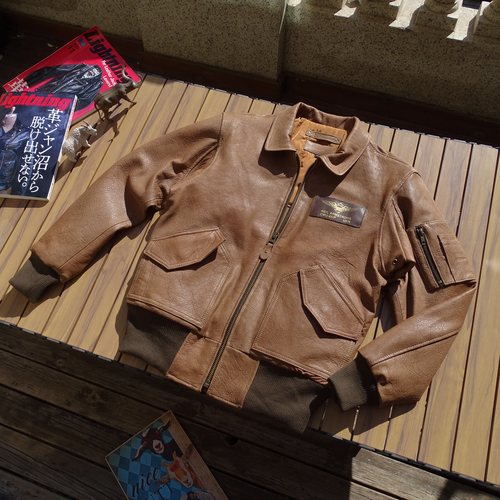 赔本抛售[夹棉保暖45P]空军飞行皮衣头层真皮柔嫩抓皱羊皮