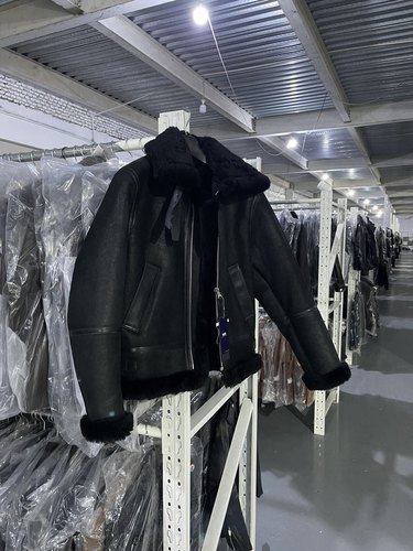 龟裂羊皮毛一体外贸原版