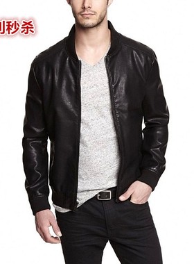 桑尼福利 海宁头层绵羊皮日产拉链棒球服真皮皮衣皮夹克男