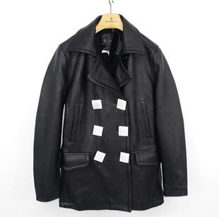 1930S美军PEACOAT真皮衣双排扣大衣 桑尼福利全进口头层牛皮日版