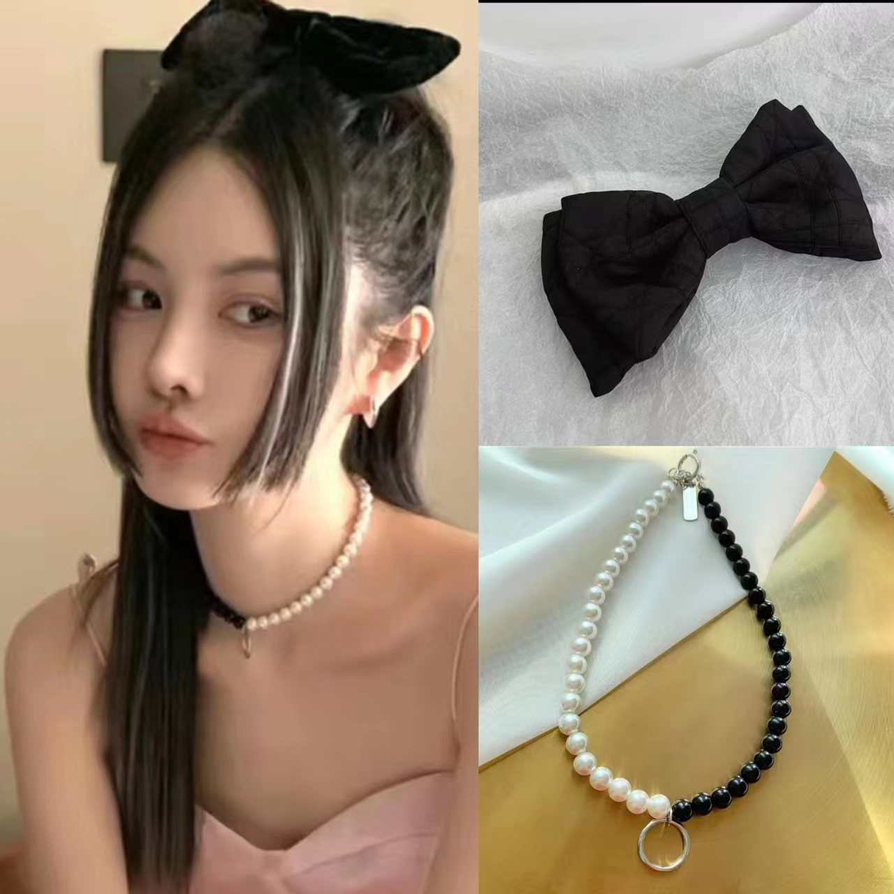 MONA同款黑白珍珠项链