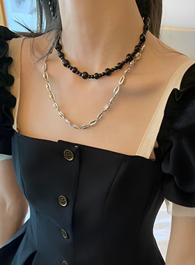 MONA时尚设计感贝壳手工编织项链