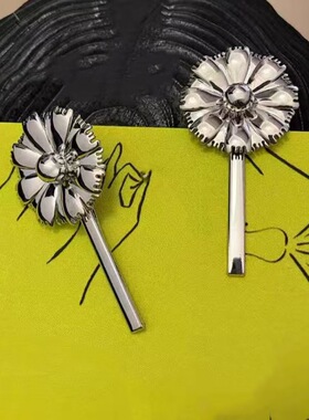 MONA张绮贤同款精致发夹复古百搭花朵一字夹对夹边夹小众设计发饰