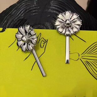 MONA张绮贤同款精致发夹复古百搭花朵一字夹对夹边夹小众设计发饰