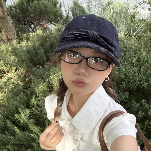 韩版大蝴蝶结牛仔软顶棒球帽遮阳
