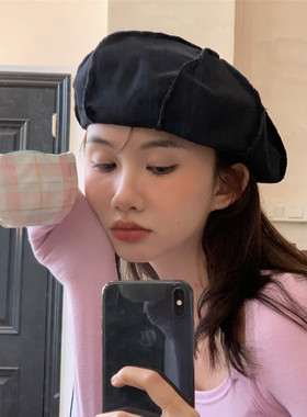 贝雷帽出游网红风四季时尚显脸小