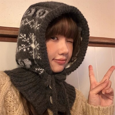 雪花费尔岛风巴拉克拉法帽韩版