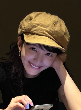 【章若楠同款八角帽】日系纯棉大版型文艺画家帽可翻檐复古显脸小