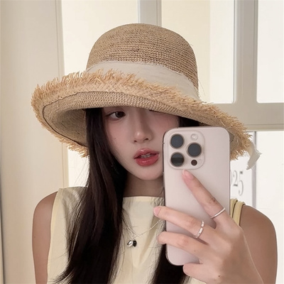 法式高级感拉菲草帽大帽檐很出片