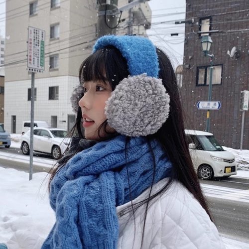 可爱又出片拼色泰迪绒耳罩耳捂子