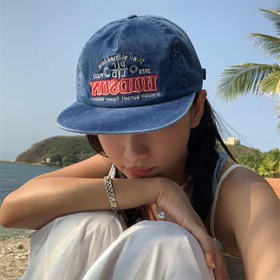 ins博主同款做旧水洗棉平檐帽潮