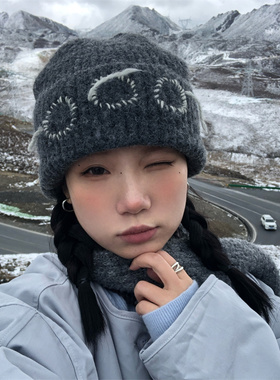 个性小圈圈手工毛线钩针毛线帽潮