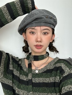 【大头小头都可戴】水洗做旧复古贝雷帽口袋设计百搭显脸小画家帽