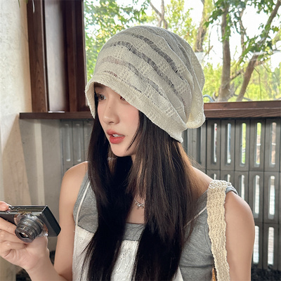 透气不闷热夏季镂空薄款堆堆帽女